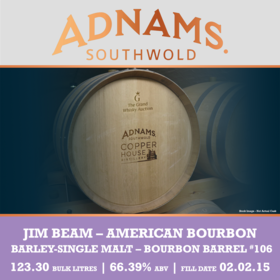 Adnams - Single Malt - Jim Beam - 1st Fill American Oak Bourbon Barrel #106