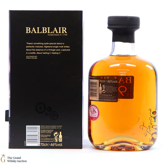 バルブレア 1991 3rd リリース 46% 700ml BALBLAIR - ウイスキー