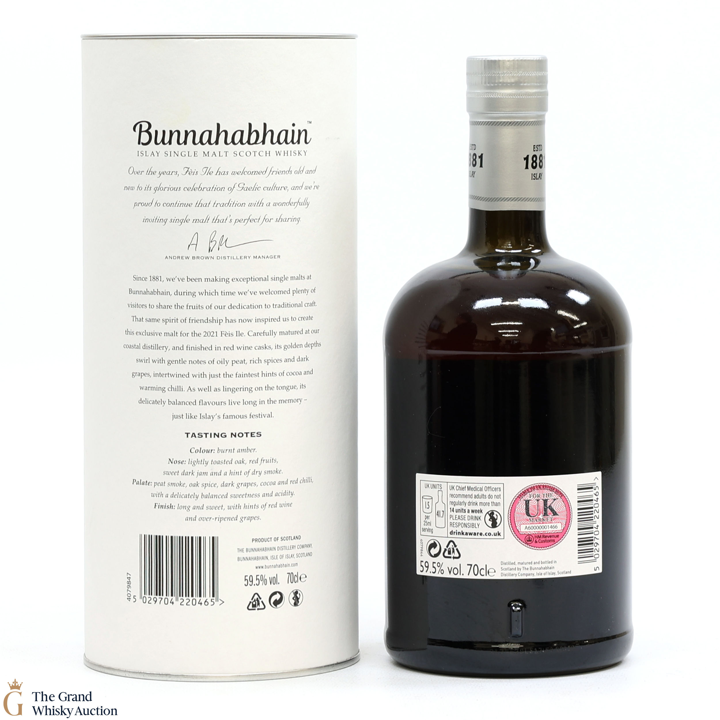 Bunnahabhain - Moine Bordeaux Finish 2013 - Feis Ile 2021 Auction | The ...