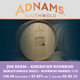 Adnams - Single Malt - Jim Beam - 1st Fill American Oak Bourbon Barrel #112