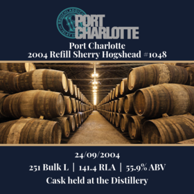 Port Charlotte - 2004 Refill Sherry Hogshead - 251 Bulk L 55.9% | Held in bond at Bruichladdich