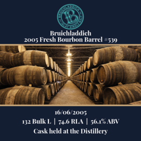 Bruichladdich - 2005 Fresh Bourbon Barrel - 132 Bulk L 56.1% | Held in bond at Bruichladdich