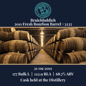 Bruichladdich - 2011 Fresh Bourbon Barrel - 177 Bulk L 68.7% | Held in bond at Bruichladdich